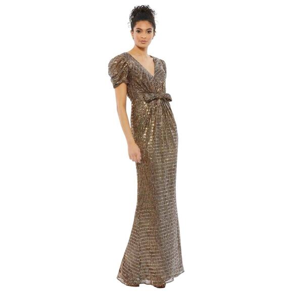 Mac Duggal Dresses & Skirts - Mac Duggal 26661 Bronze Bow Waist Gown Size 4 $398